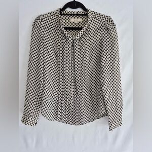 LOFT Monochrome Geometric Blouse
